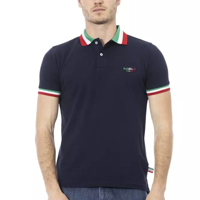 Baldinini Trend Blue Cotton Men Polo Shirt
