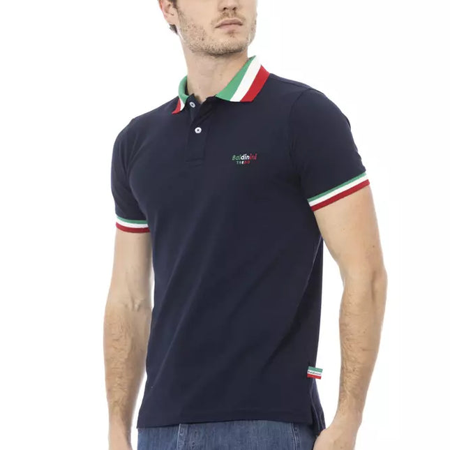 Baldinini Trend Blue Cotton Men Polo Shirt