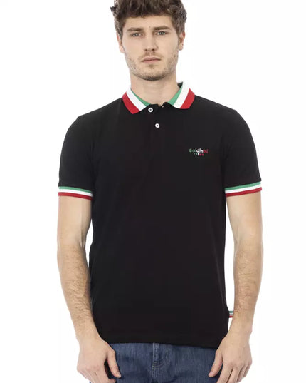 Baldinini Trend Black Cotton Men Polo Shirt