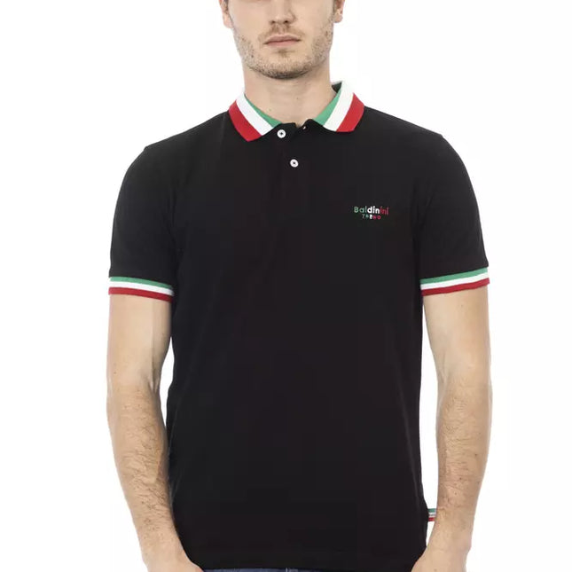 Baldinini Trend Black Cotton Men Polo Shirt