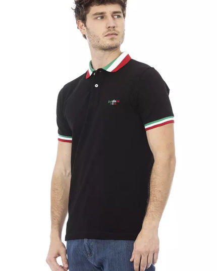 Baldinini Trend Black Cotton Men Polo Shirt