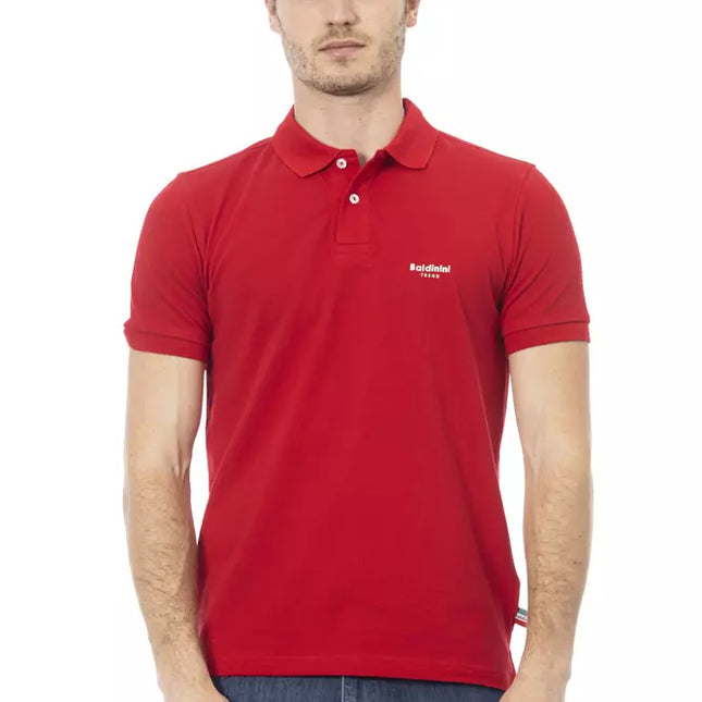 Baldinini Trend Red Cotton Men Polo Shirt