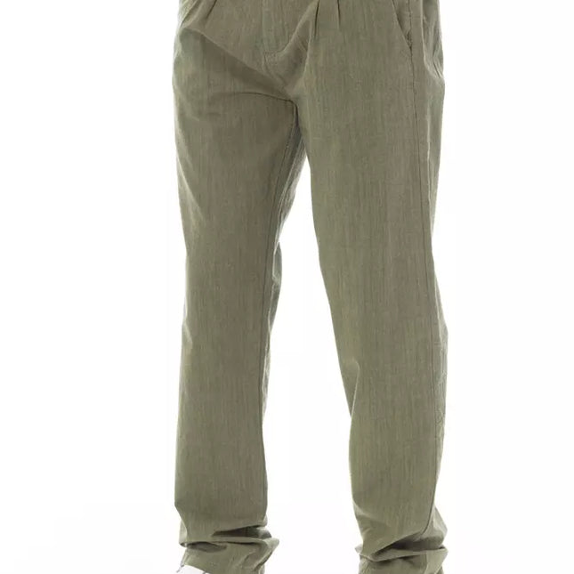 Baldinini Trend Army Cotton Men Chino Trousers