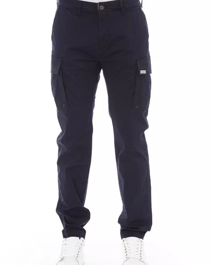 Baldinini Trend Blue Cotton Men Cargo Trouser