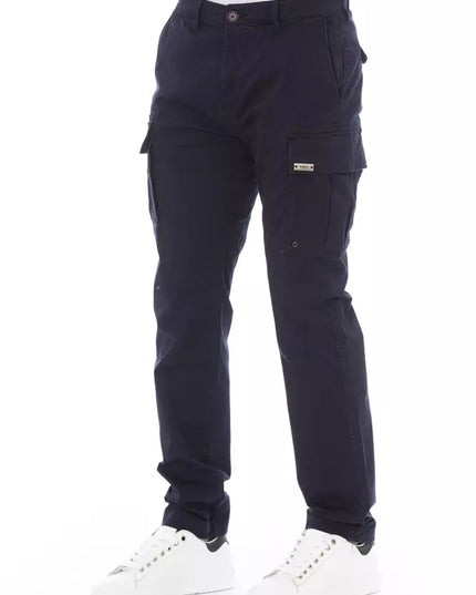 Baldinini Trend Blue Cotton Men Cargo Trouser