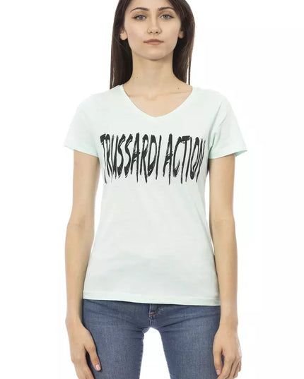 Trussardi Action Light Blue Cotton Women Top