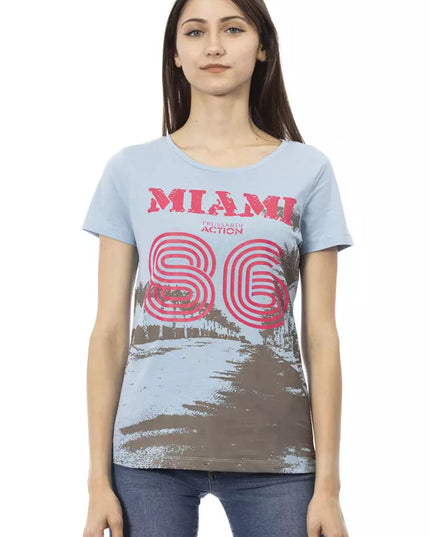 Trussardi Action Light Blue Cotton Women T-Shirt