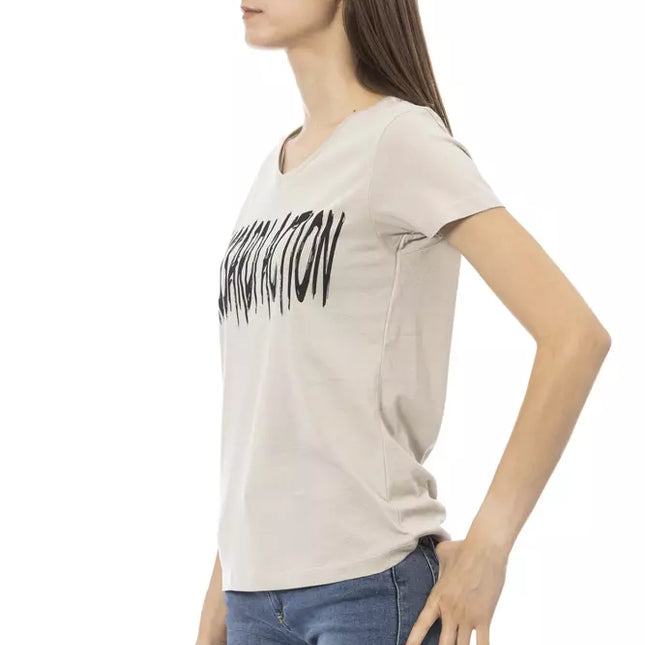 Trussardi Action Beige Cotton Women T-Shirt