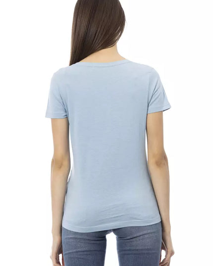 Trussardi Action Light Blue Cotton Women T-Shirt