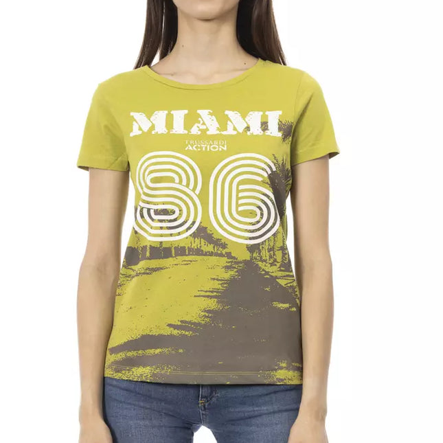 Trussardi Action "Green Cotton Women T-Shirt"