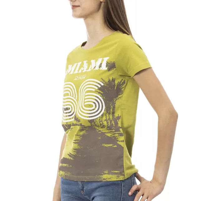 Trussardi Action "Green Cotton Women T-Shirt"