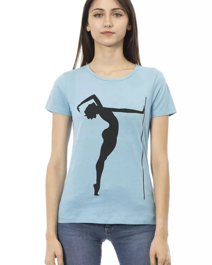 Trussardi Action Light Blue Cotton Women T-Shirt