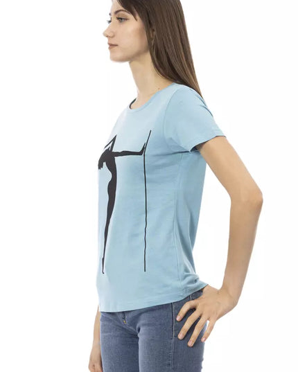 Trussardi Action Light Blue Cotton Women T-Shirt