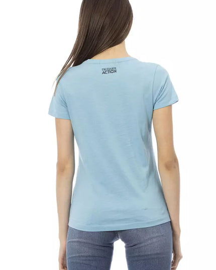 Trussardi Action Light Blue Cotton Women T-Shirt