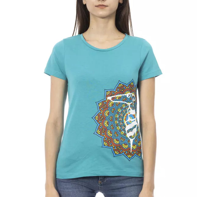 Trussardi Action Light Blue Cotton Women T-Shirt