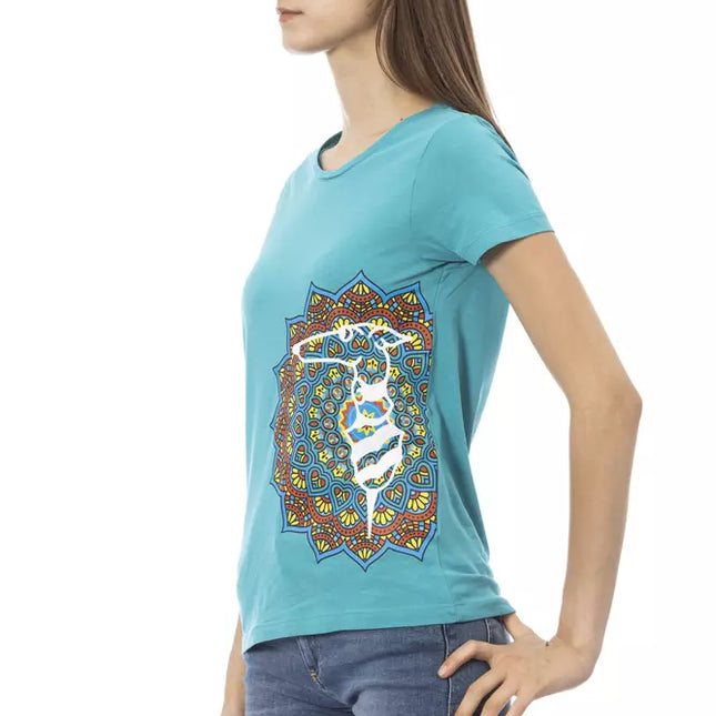 Trussardi Action Light Blue Cotton Women T-Shirt