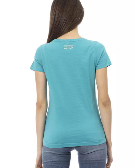 Trussardi Action Light Blue Cotton Women T-Shirt