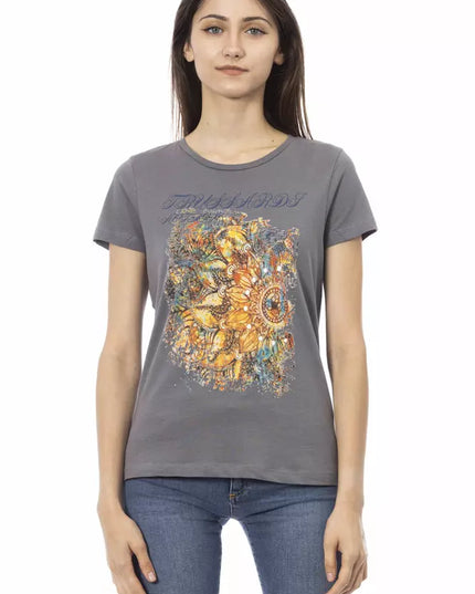 Trussardi Action Gray Cotton Women T-Shirt