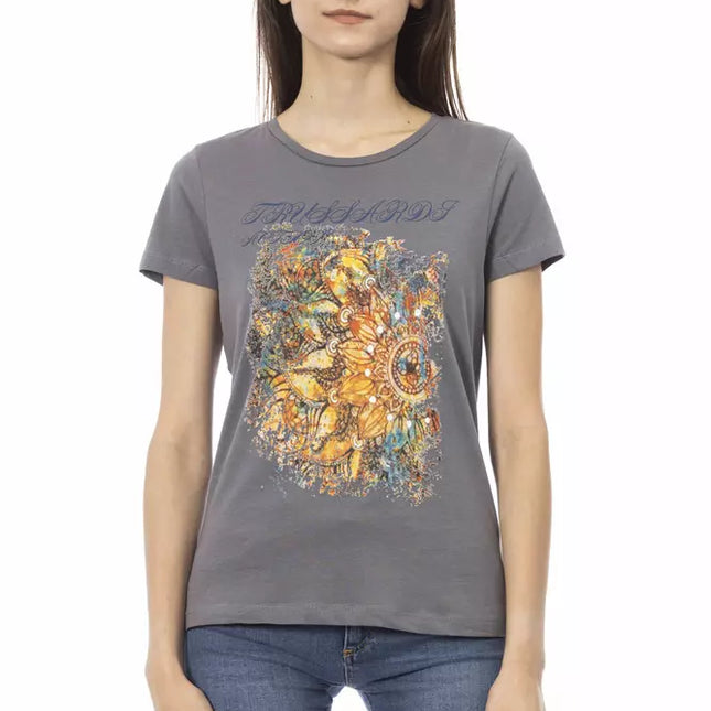 Trussardi Action Gray Cotton Women T-Shirt