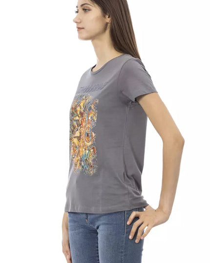 Trussardi Action Gray Cotton Women T-Shirt