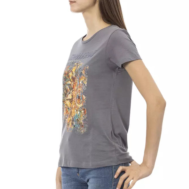Trussardi Action Gray Cotton Women T-Shirt