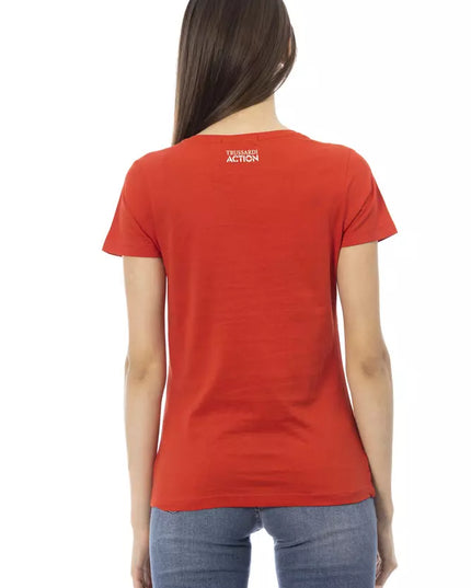 Trussardi Action Red Cotton Women T-Shirt