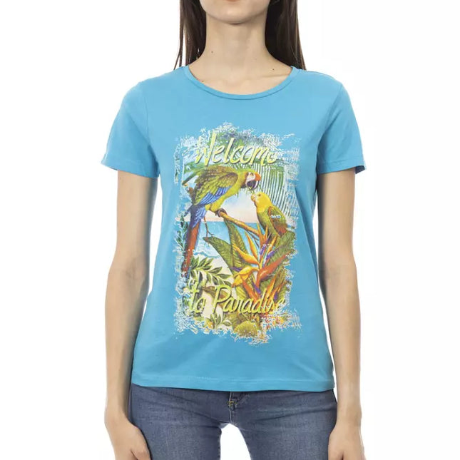 Trussardi Action Light Blue Cotton Women T-Shirt