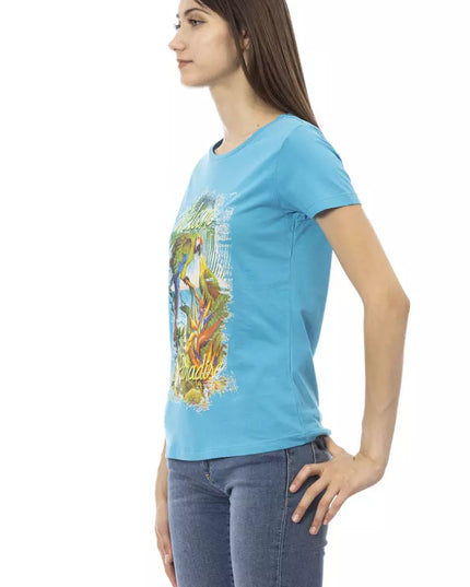 Trussardi Action Light Blue Cotton Women T-Shirt