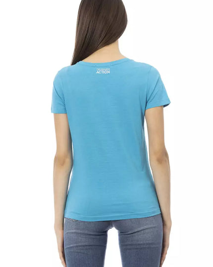 Trussardi Action Light Blue Cotton Women T-Shirt