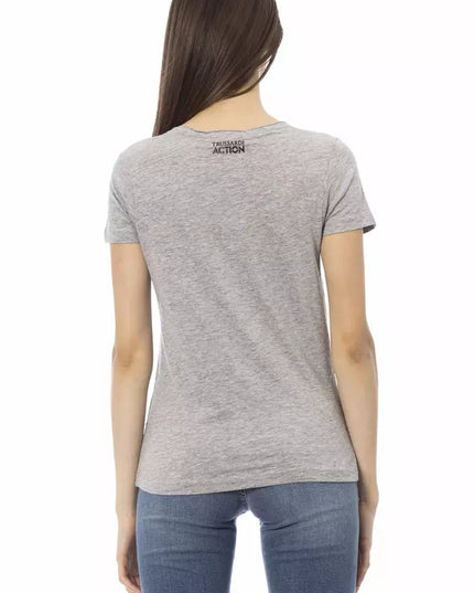 Trussardi Action Gray Cotton Women T-Shirt