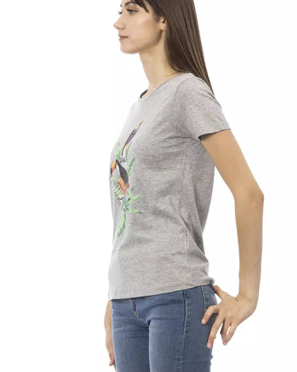 Trussardi Action Gray Cotton Women T-Shirt