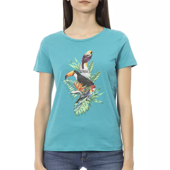 Trussardi Action Light Blue Cotton Women T-Shirt