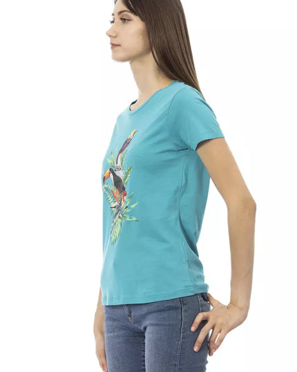 Trussardi Action Light Blue Cotton Women T-Shirt