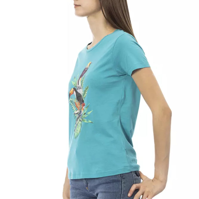 Trussardi Action Light Blue Cotton Women T-Shirt
