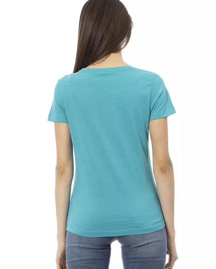 Trussardi Action Light Blue Cotton Women T-Shirt