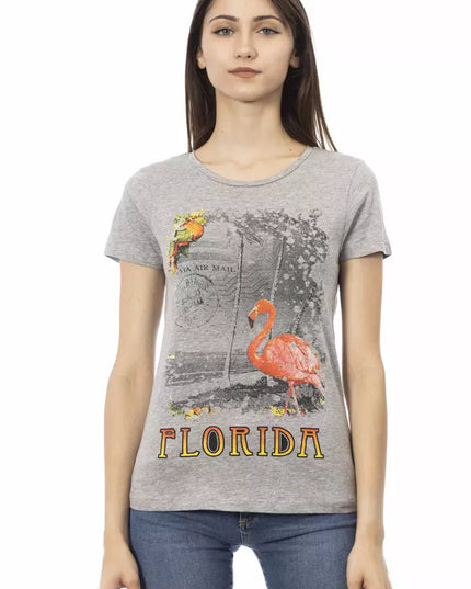 Trussardi Action Gray Cotton Women T-Shirt