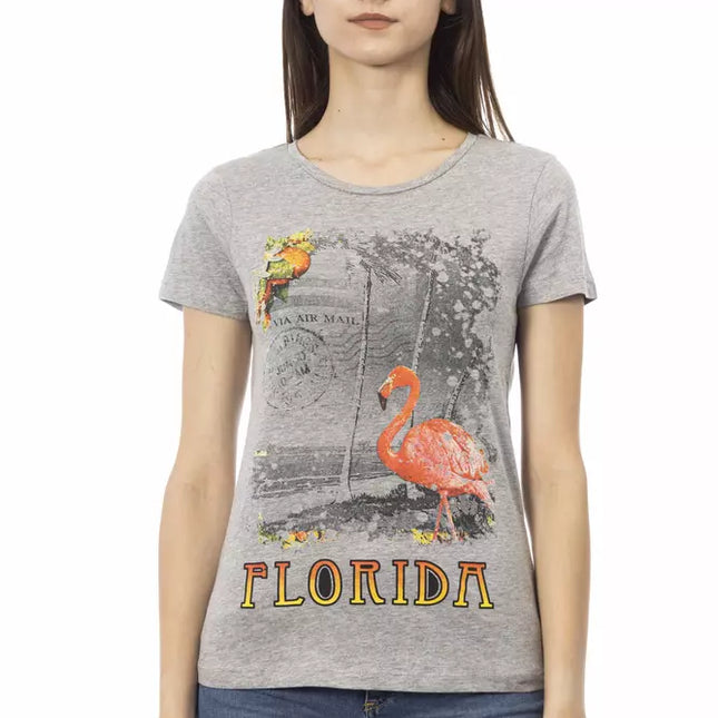 Trussardi Action Gray Cotton Women T-Shirt
