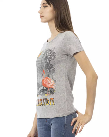 Trussardi Action Gray Cotton Women T-Shirt