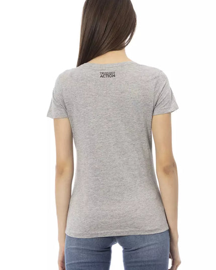 Trussardi Action Gray Cotton Women T-Shirt