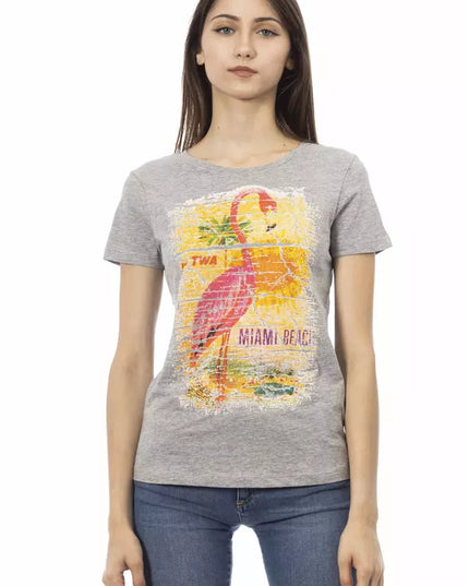 Trussardi Action Gray Cotton Women T-Shirt