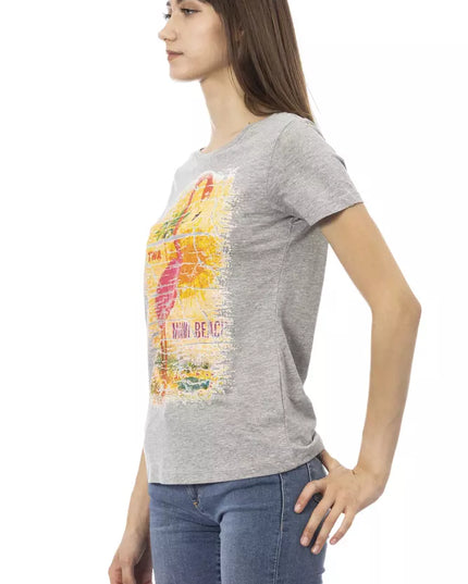 Trussardi Action Gray Cotton Women T-Shirt