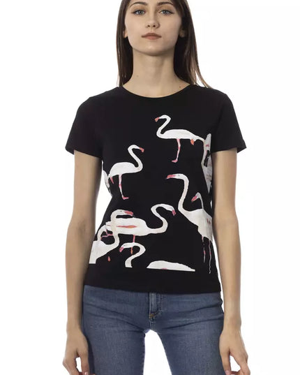 Trussardi Action Chic Black Short Sleeve Round Neck Tee