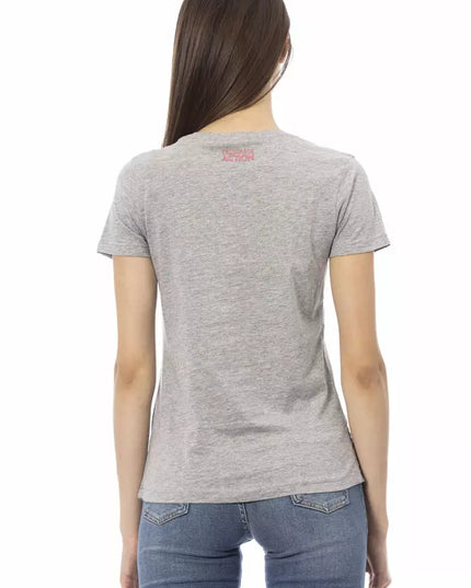 Trussardi Action Gray Cotton Women T-Shirt