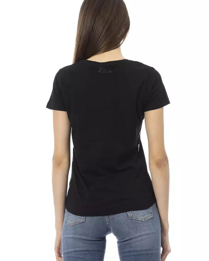 Trussardi Action Chic Black Short Sleeve Round Neck Tee