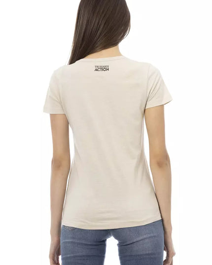 Trussardi Action Beige Cotton Women T-Shirt