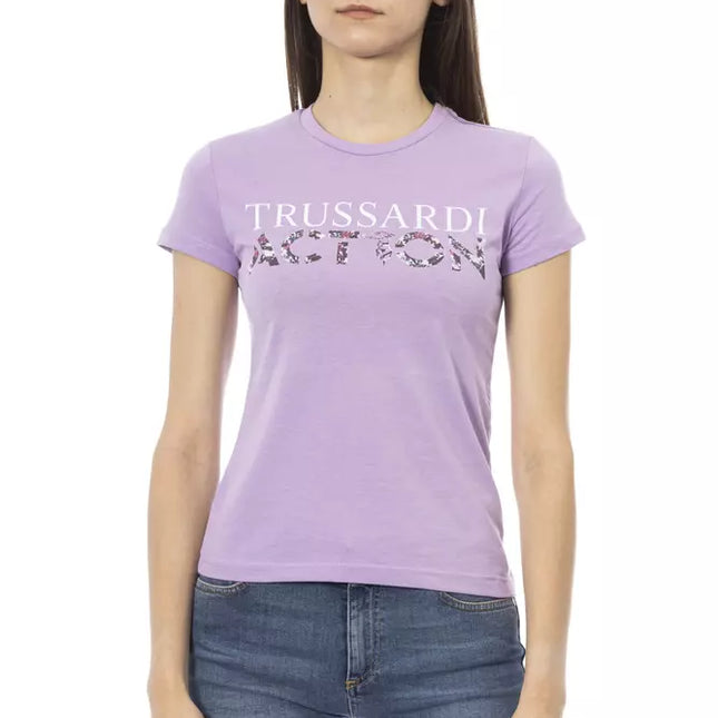 Trussardi Action Purple Cotton Women T-Shirt