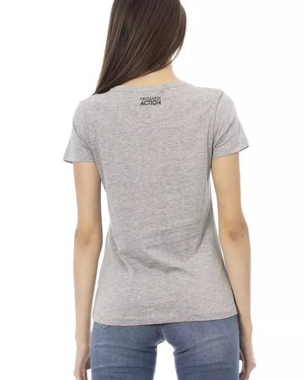 Trussardi Action Gray Cotton Women T-Shirt