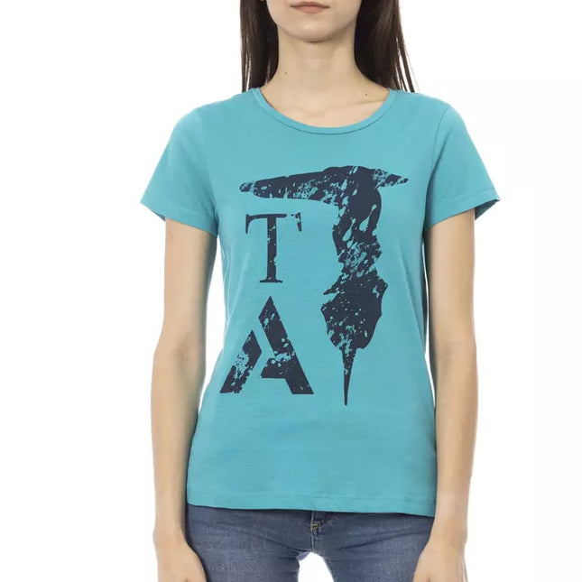 Trussardi Action Light Blue Cotton Women T-Shirt