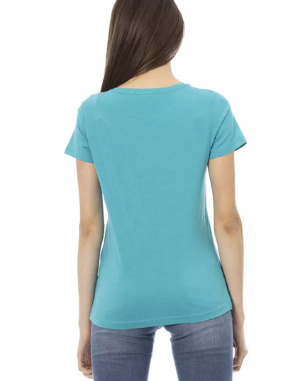 Trussardi Action Light Blue Cotton Women T-Shirt