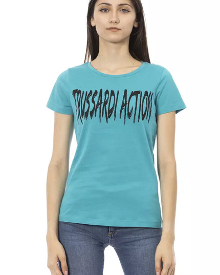 Trussardi Action Light Blue Cotton Women T-Shirt